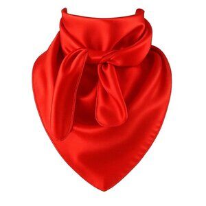 Red Wild Rag Scarf 35x35 Satin Western Cowgirl Cowboy Bandana